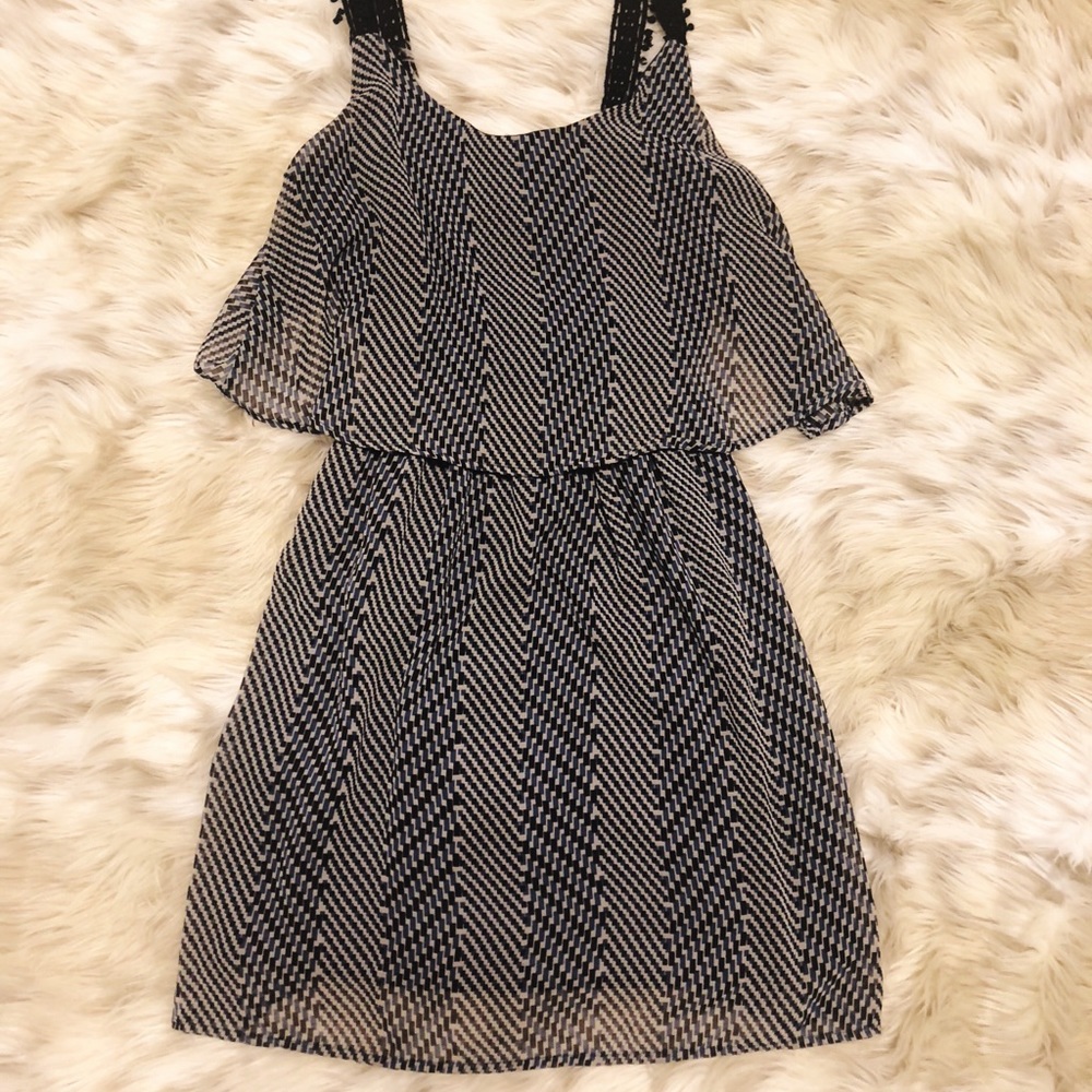 Blue and black Flowy Dress 👗!